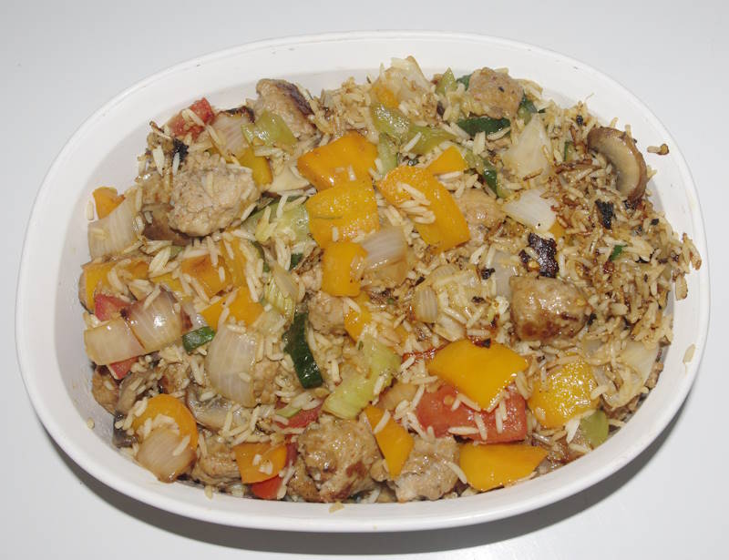 Sausage Rice Veg Medley